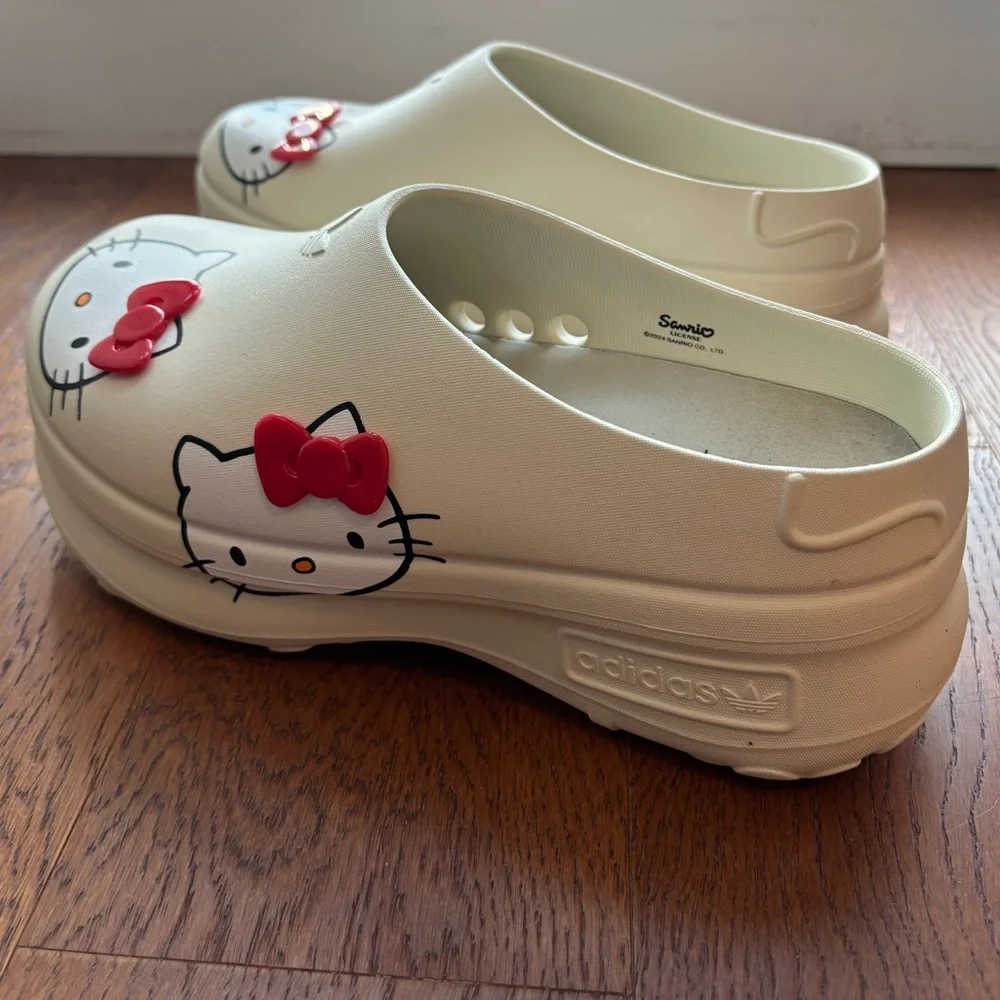 Hello Kitty X Adidas Originals AdiFOM Stan Smith Mule Slippers Women's White - Picture 2 of 4